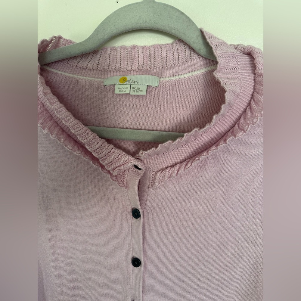 Boden Cardigan Womens Pink Wool Cotton Sweater size US 16/18 - Picture 4 of 10